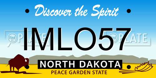 IMLO57 North Dakota License Plate