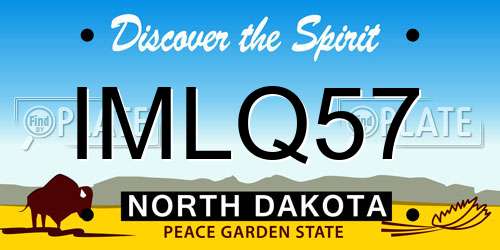 IMLQ57 North Dakota License Plate