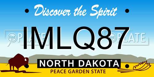 IMLQ87 North Dakota License Plate