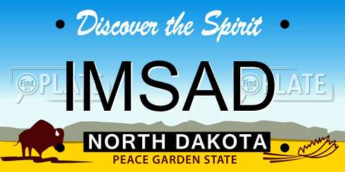 IMSAD North Dakota License Plate