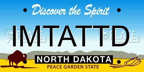 IMTATTD North Dakota License Plate