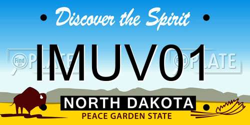 IMUV01 North Dakota License Plate