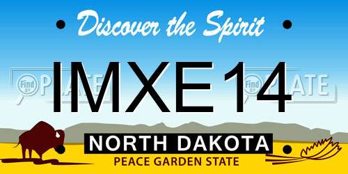 IMXE14 North Dakota License Plate