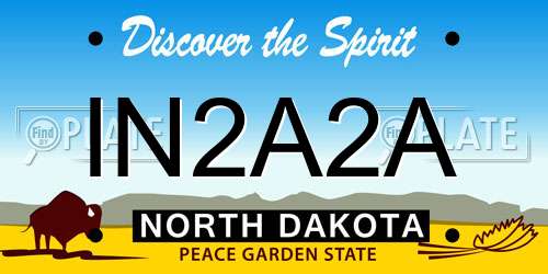 IN2A2A North Dakota License Plate