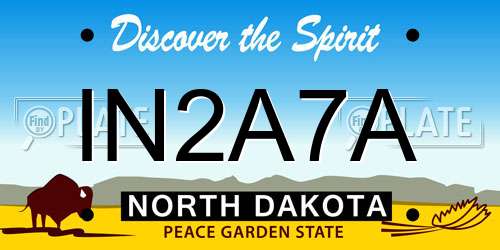 IN2A7A North Dakota License Plate