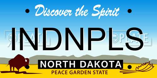INDNPLS North Dakota License Plate