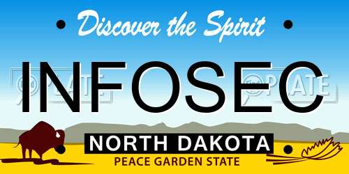 INFOSEC North Dakota License Plate