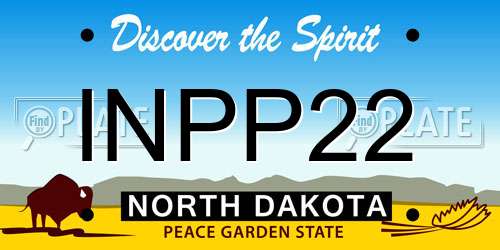 INPP22 North Dakota License Plate