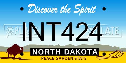 INT424 North Dakota License Plate