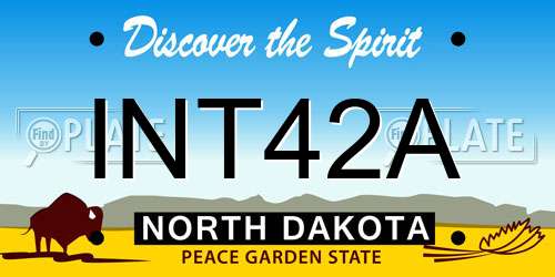 INT42A North Dakota License Plate