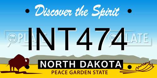 INT474 North Dakota License Plate