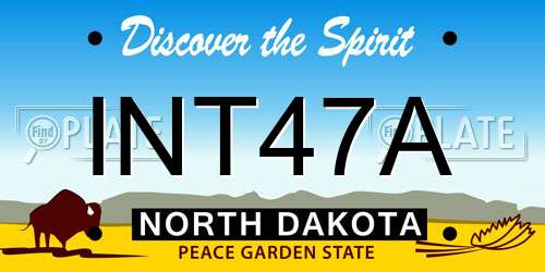 INT47A North Dakota License Plate