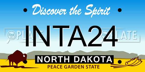 INTA24 North Dakota License Plate