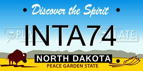 INTA74 North Dakota License Plate