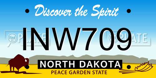 INW709 North Dakota License Plate