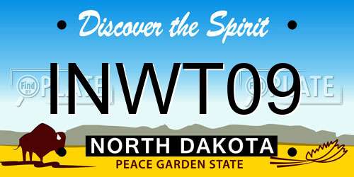 INWT09 North Dakota License Plate