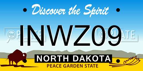 INWZ09 North Dakota License Plate