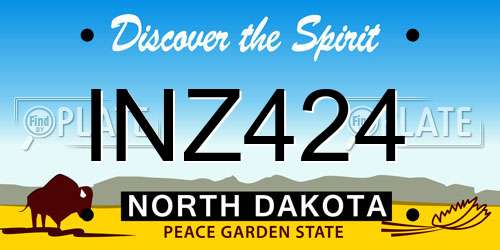 INZ424 North Dakota License Plate