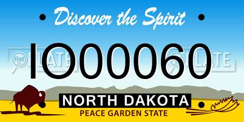 IO00060 North Dakota License Plate
