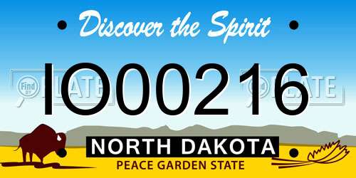 IO00216 North Dakota License Plate