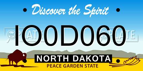 IO0D060 North Dakota License Plate