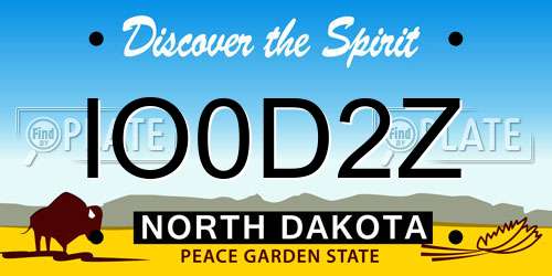 IO0D2Z North Dakota License Plate