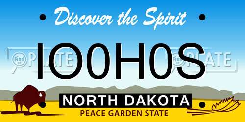 IO0H0S North Dakota License Plate