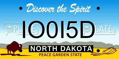 IO0I5D North Dakota License Plate