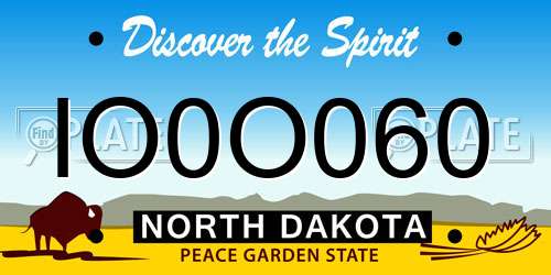 IO0O060 North Dakota License Plate