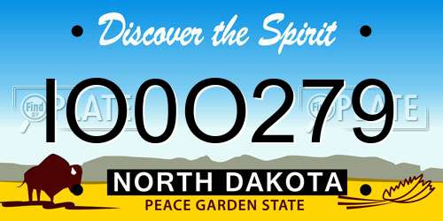 IO0O279 North Dakota License Plate