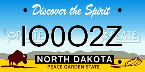 IO0O2Z North Dakota License Plate