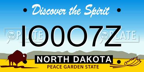 IO0O7Z North Dakota License Plate
