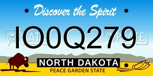 IO0Q279 North Dakota License Plate
