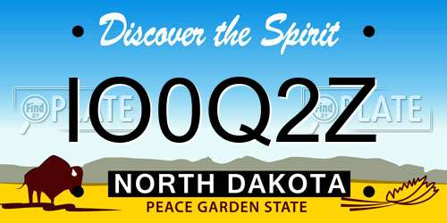 IO0Q2Z North Dakota License Plate