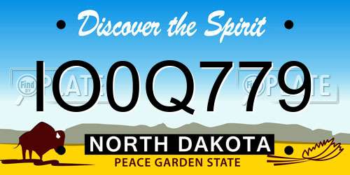 IO0Q779 North Dakota License Plate