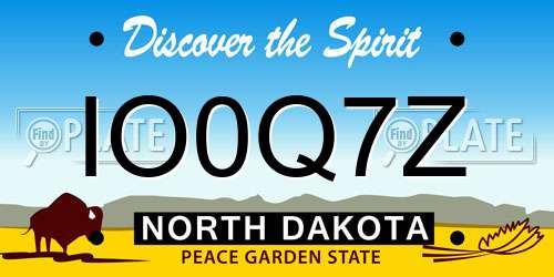 IO0Q7Z North Dakota License Plate