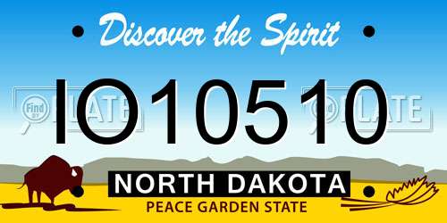 IO10510 North Dakota License Plate