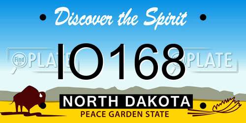 IO168 North Dakota License Plate