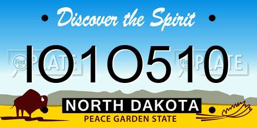IO1O510 North Dakota License Plate
