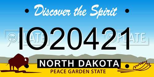 IO20421 North Dakota License Plate