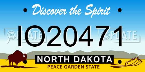 IO20471 North Dakota License Plate