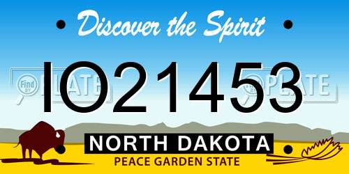 IO21453 North Dakota License Plate