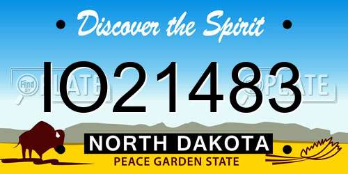 IO21483 North Dakota License Plate