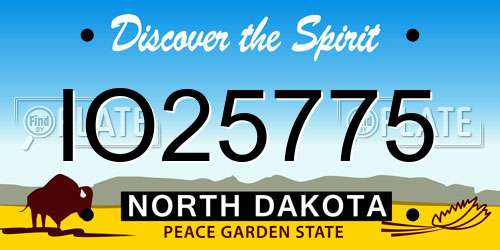 IO25775 North Dakota License Plate