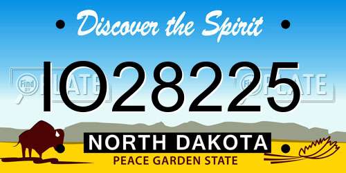 IO28225 North Dakota License Plate