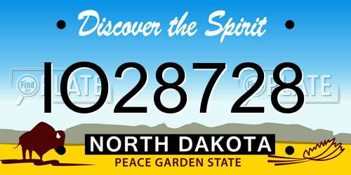 IO28728 North Dakota License Plate