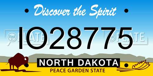 IO28775 North Dakota License Plate