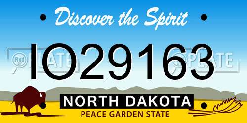 IO29163 North Dakota License Plate