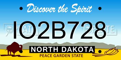 IO2B728 North Dakota License Plate