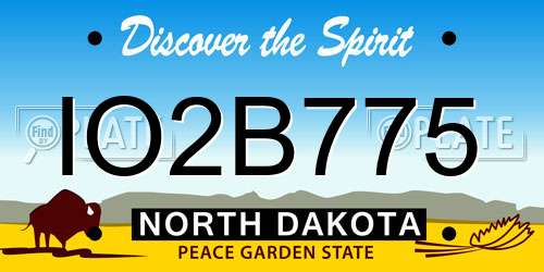 IO2B775 North Dakota License Plate